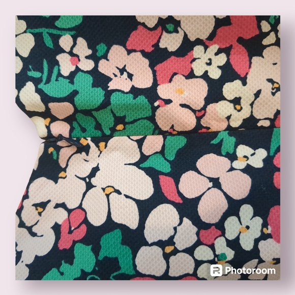 NWOT BROOKS BROTHERS Floral Cotton Waffle Textured Dress, Fully Lined, Size 8 - Picture 3 of 8